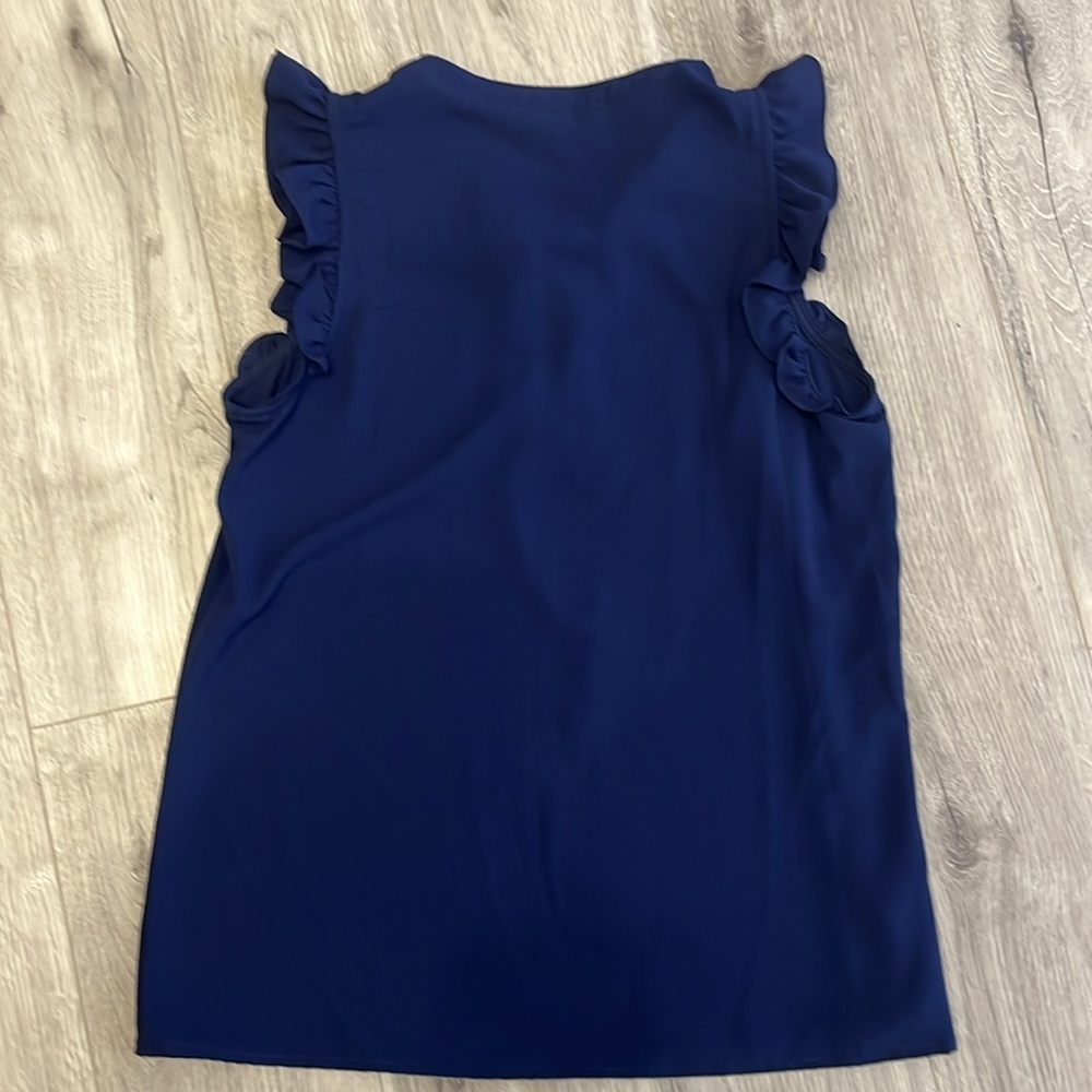 Michael Michael Kors Navy Ruffled Sleeve Women's size Small Blouse Top - Picture 2 of 6